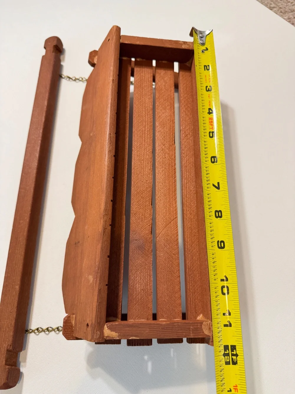 Handcrafted Vintage Wooden Doll Hanging Swing 11.5”